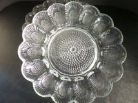 Vintage Pressed Glass Deviled Egg Plate Oyster Relish Dish Oversized