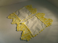 Embroidered Tea Tablecloth Table Scarf Dresser Doily Vintage Linen Set of 2