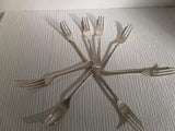 Vintage Silverplate Appetizer Seafood Forks Set of 8