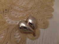 Vintage Silver Heart Pendant Brooch Pin Combo