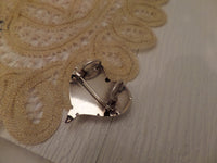 Vintage Silver Heart Pendant Brooch Pin Combo