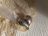 Vintage Silver Heart Pendant Brooch Pin Combo