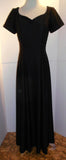 Vintage Black Crepe Beaded Dress Goth Steampunk