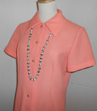 Vintage Pink Knitwear Dress A Yardley Fashion Dress Circa 1960s British Design Gibbs Mod London Label Twiggy Style