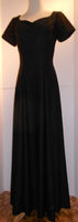 Vintage Black Crepe Beaded Dress Goth Steampunk