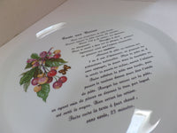 Vintage Porcelain French Platter Cherry Tart French Cookware Baker Display Cheese Plate Desserts