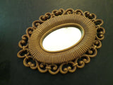 Vintage Mirror Hanging Decorative Mirror EACH Mid Century Howco 1978 Wicker Look Cottage chic Style