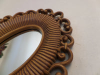 Vintage Mirror Hanging Decorative Mirror EACH Mid Century Howco 1978 Wicker Look Cottage chic Style