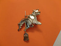 Vintage Witch on a Broom Pin Pendant Sterling Silver Brooch or Pendant  Halloween Made in Mexico