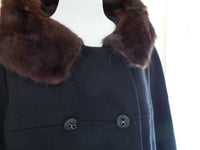 Vintage Fur Collar Overcoat Black