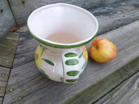 Vintage Pitcher Italy Orange Floral Relpo Circa 1970s Mediterranean Wide Mouth Pitcher