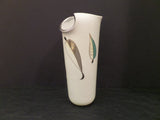 Vintage Vase Abstract Shape Curled Edge Leaves Rosebud Vase Ucagco Japan Decorative Vase Collectible Porcelain Silver Gold Accent