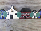 Vintage Handmade Key Holder Wall Hanging Miniature Houses Key Rack, Wall Mounted Vintage Wooden Key Rack  Key Hooks