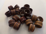 Vintage Wooden Napkin Rings Set of 6