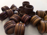 Vintage Wooden Napkin Rings Set of 6