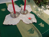 Vintage Embroidered Bun Warmer Tabletop Linens Table Scarf Christmas Candles