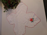 Vintage Embroidered Bun Warmer Tabletop Linens Table Scarf Christmas Candles