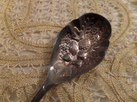 Vintage Silverplate Berry Spoon England Gold Washed Kings Pattern