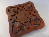 Vintage Wooden Carved Trivet India