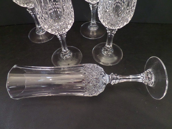 Set of 5 vintage crystal champagne glasses - Curiosa Cabinet