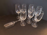 Vintage Crystal Champagne Flutes Set of 8