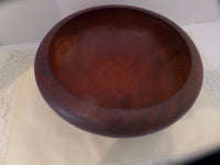 Vintage Wood Bowl Mahogany Mid Century Wooden Serving Bowl Fruit Centerpiece