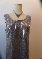 Vintage Sequin Dress Silver