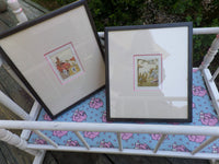 Vintage 1921 Edition Peter Rabbit Framed Prints Wall Hanging Set of 2