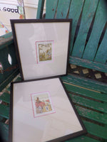 Vintage 1921 Edition Peter Rabbit Framed Prints Wall Hanging Set of 2