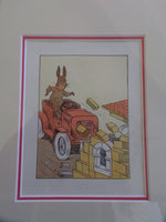 Vintage 1921 Edition Peter Rabbit Framed Prints Wall Hanging Set of 2