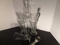 Vintage Milkshake Sundae Glasses Lot of Milkshake Glasses 5 Pieces