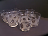 Vintage Mid Century Juice Glass Tumbler Libby Rockware Set of 7