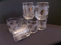 Vintage Mid Century Juice Glass Tumbler Libby Rockware Set of 7