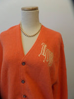 Vintage Monogrammed Sweater Arnold Palmer Alpaca Wool Burnt Orange Cardigan Unisex Sweater