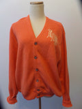 Vintage Monogrammed Sweater Arnold Palmer Alpaca Wool Burnt Orange Cardigan Unisex Sweater