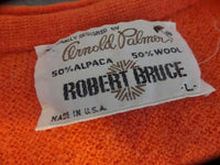 Vintage Monogrammed Sweater Arnold Palmer Alpaca Wool Burnt Orange Cardigan Unisex Sweater