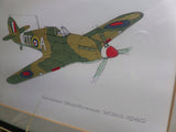 Vintage Art Print Airplane Wall Hanging WWII RFA Hawker Hurricane