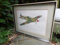 Vintage Art Print Airplane Wall Hanging WWII RFA Hawker Hurricane