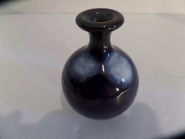 Vintage Miniature Art Pottery Vase Indigo Blue