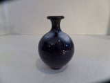 Vintage Miniature Art Pottery Vase Indigo Blue