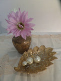 Vintage Weeping Gold Candy Dish and Vase Dixon Arts Studio 22 kt Gold