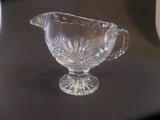 Vintage Cut Glass Footed Gravy Boat Creamer Pitcher Serving Tabletop