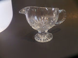 Vintage Cut Glass Footed Gravy Boat Creamer Pitcher Serving Tabletop