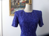 Vintage Beaded Lace Dress Purple