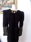 Vintage Velvet Embelished Dress Baroque