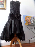 Vintage Black Sequin Bustier Style Dress Steampunk