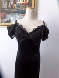 Vintage Black Satin Gown French  Style Courtesan Cabaret Steampunk