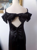 Vintage Black Satin Gown French  Style Courtesan Cabaret Steampunk