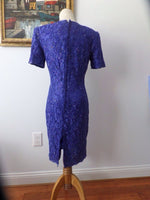 Vintage Beaded Lace Dress Purple