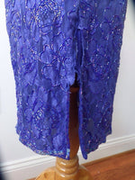 Vintage Beaded Lace Dress Purple